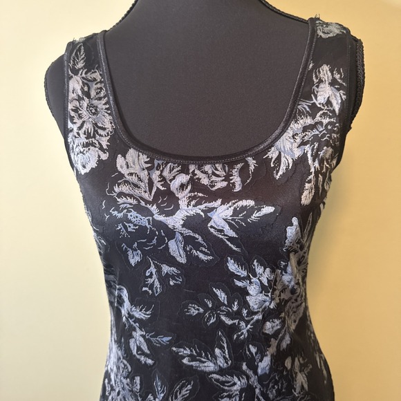 Vintage 90s Y2K Rampage Dress Black Floral Mesh Maxi Boho Retro Prom Goth Small - Picture 2 of 11